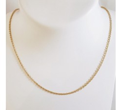 CHAÎNE 45 CM OR JAUNE 750 - 18 CARATS MAILLE FORÇAT ROND 4.00 GRAMMES