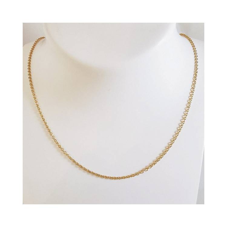 Chaîne 45 cm Or Jaune 750 - 18 carats Maille forçat rond 4.30 grammes