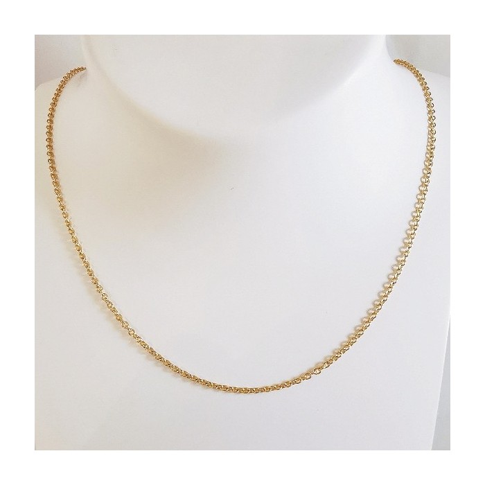 Chaîne 45 cm Or jaune 750 - 18 carats maille forçat rond 4.00 grammes