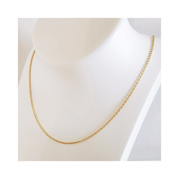 Chaîne 45 cm Or Jaune 750 - 18 carats Maille forçat rond 4.30 grammes