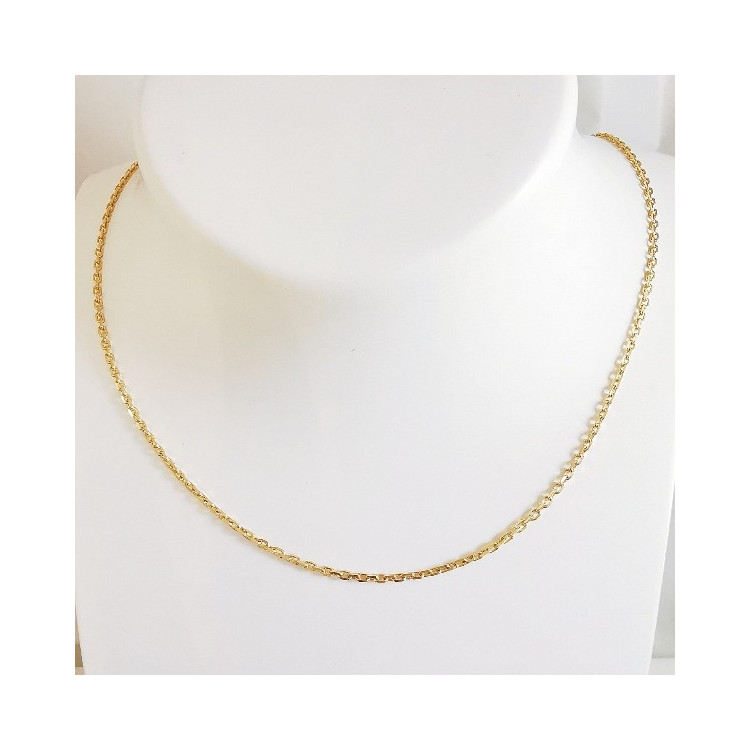 Chaîne 45 cm Or Jaune 750 - 18 Carats Maille Forçat 4.20 Grammes