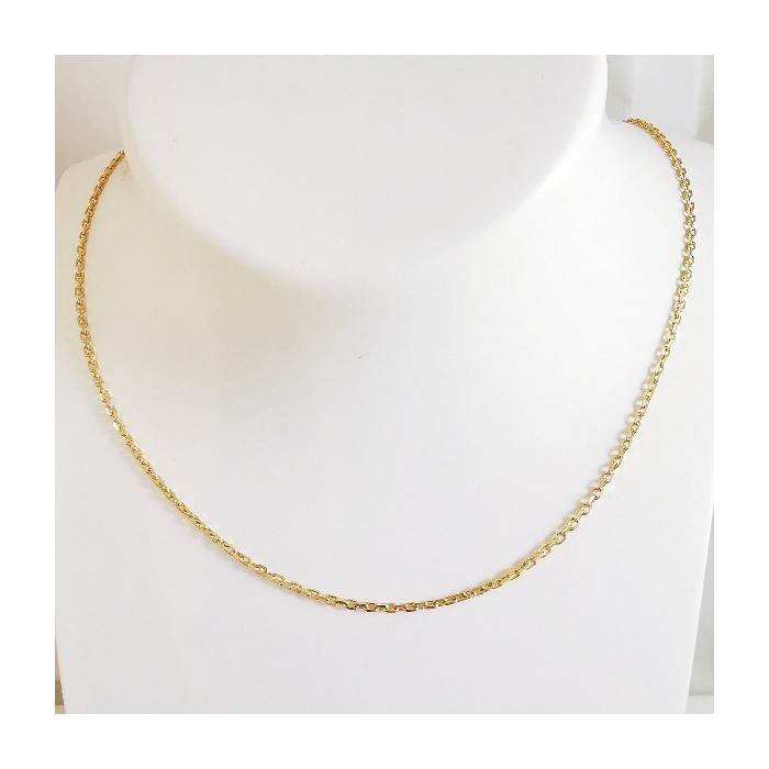 Chaîne 45 cm Or Jaune 750 - 18 Carats Maille Forçat 4.20 Grammes