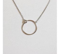Collier Cercle Diamant Or Blanc 750 - 18 carats