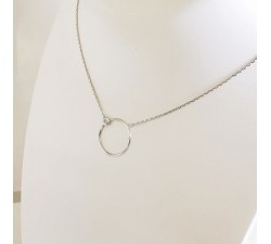 Collier Cercle Diamant Or Blanc 750 - 18 carats