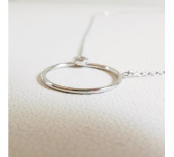 Collier Cercle Diamant Or Blanc 750 - 18 carats