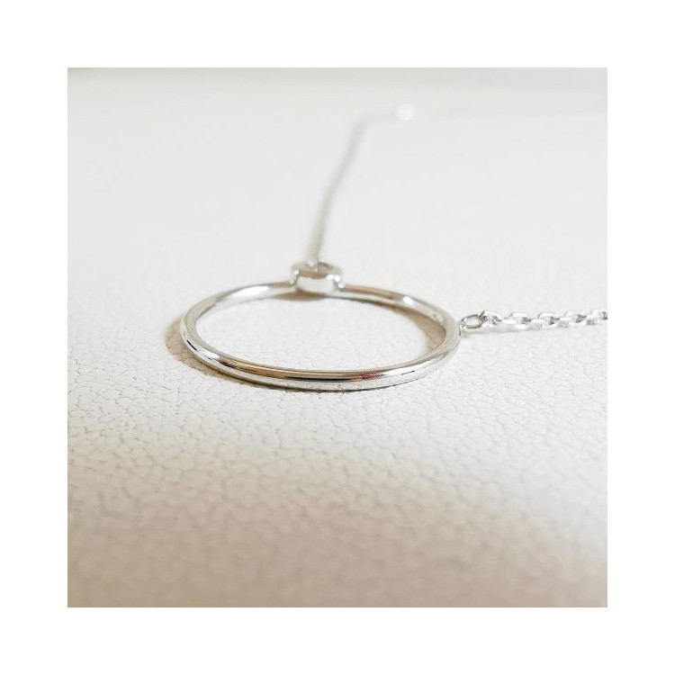 Collier Cercle Diamant Or Blanc 750 - 18 carats