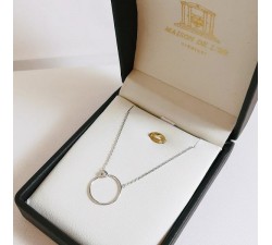 Collier Cercle Diamant Or Blanc 750 - 18 carats