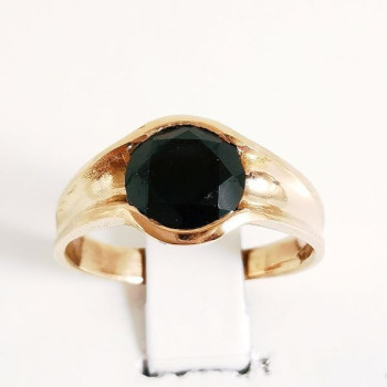 Bague Solitaire "Nid Précieux" Spinelle Noir Or Rose 750 - 18 carats