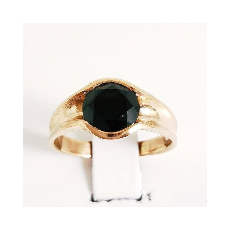 Bague Solitaire "Nid Précieux" Spinelle Noir Or Rose 750 - 18 carats
