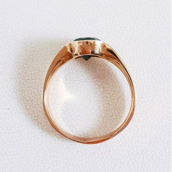 Bague Solitaire "Nid Précieux" Spinelle Noir Or Rose 750 - 18 carats