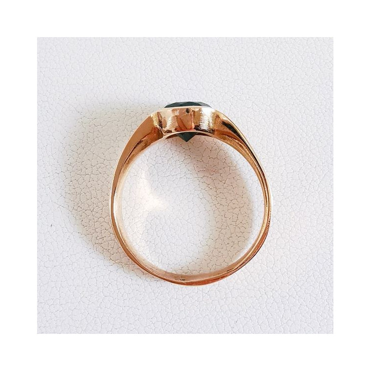 Bague Solitaire "Nid Précieux" Spinelle Noir Or Rose 750 - 18 carats