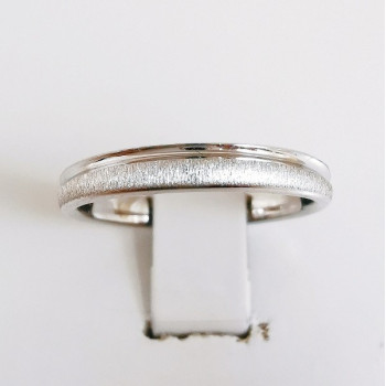 Alliance Brossée Entrecroisée Or Blanc 750 - 18 carats