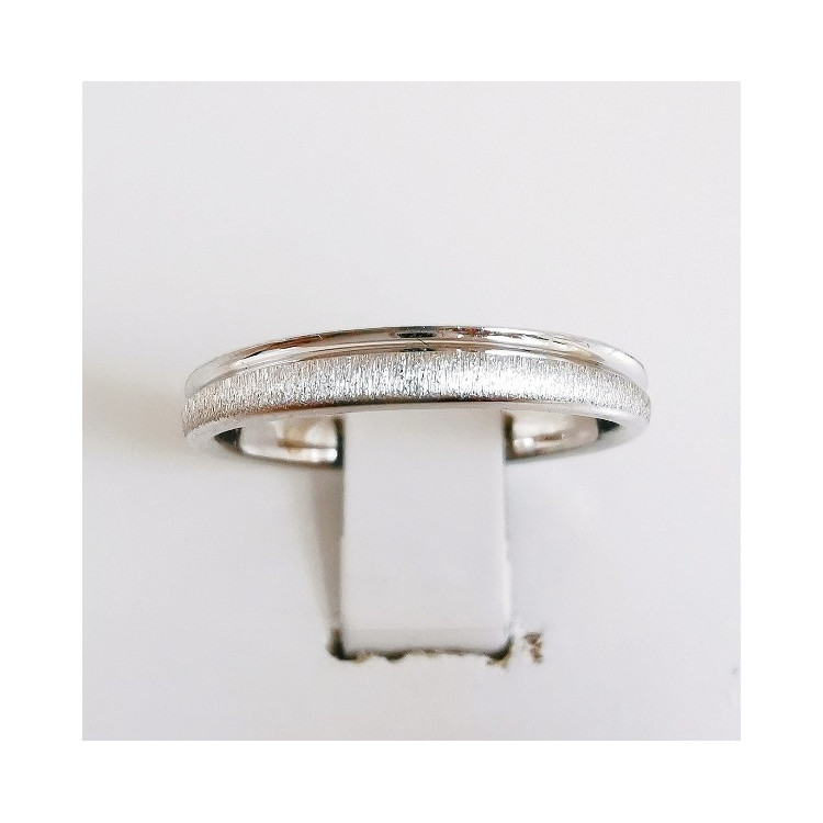 Alliance Brossée Entrecroisée Or Blanc 750 - 18 carats