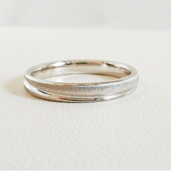Alliance Brossée Entrecroisée Or Blanc 750 - 18 carats