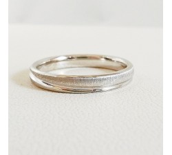 Alliance Brossée Anneau Entrecroisé Or Blanc 750 - 18 carats