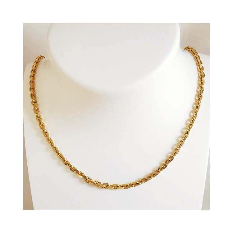 Chaîne 50cm Or Jaune 750 - 18 carats Maille Forçat 23.50 grammes