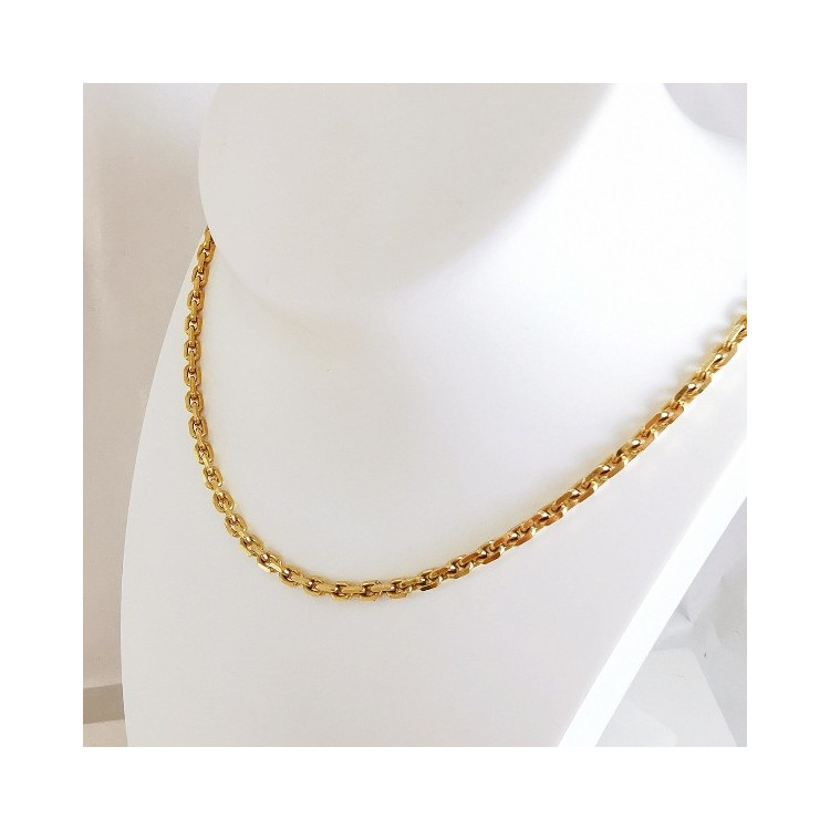 Chaîne 50cm Or Jaune 750 - 18 carats Maille Forçat 23.50 grammes
