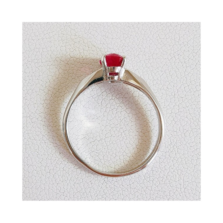 Bague Rubis Diamants Or Blanc 750 - 18 carats