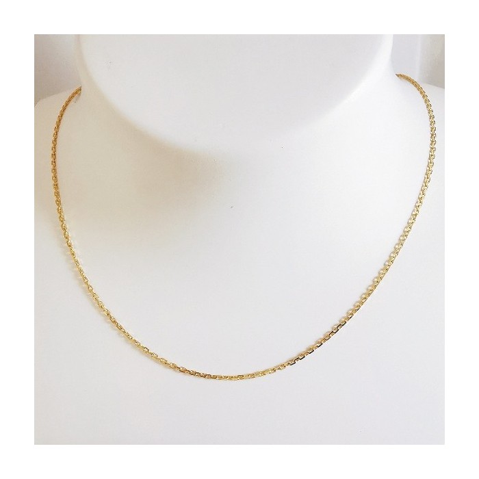 Chaîne 50 cm Or Jaune 750 - 18 Carats Maille Forçat 3.10 Grammes