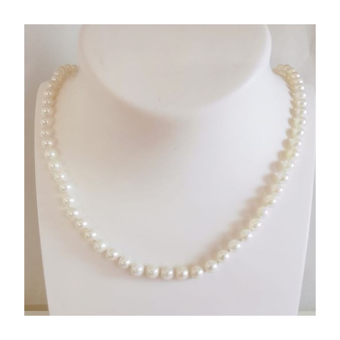 Collier de Perles de Culture du Japon Fermoir Or Jaune 750 - 18 carats