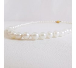 Collier de Perles de Culture du Japon Fermoir Or Jaune 750 - 18 carats