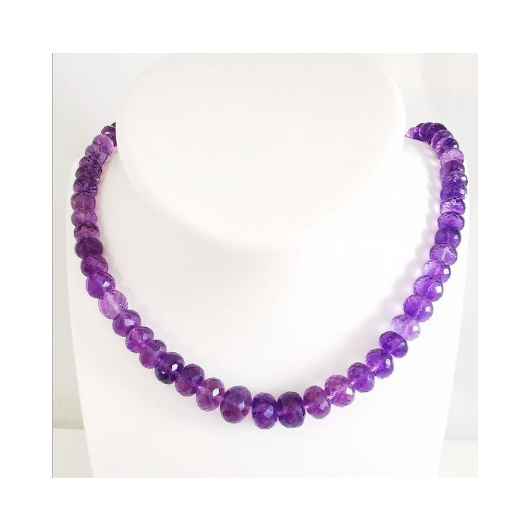 Collier plastron avec perles de cristal à facettes - Chaîne tressée (CA), Cristal Métal, Pas de gemme