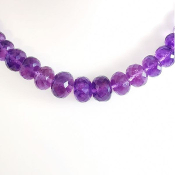 Collier Vintage En Perles De Cristal à Facettes – Reflets Améthyste – Longueur Généreuse – État Impeccable