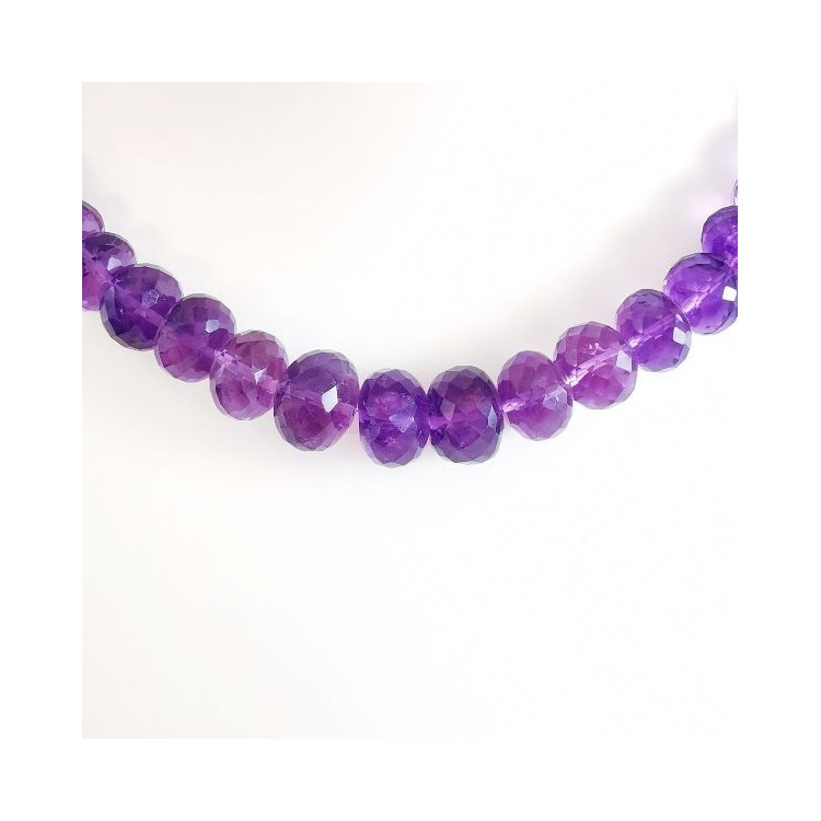 Collier de Perles Améthyste Facettées