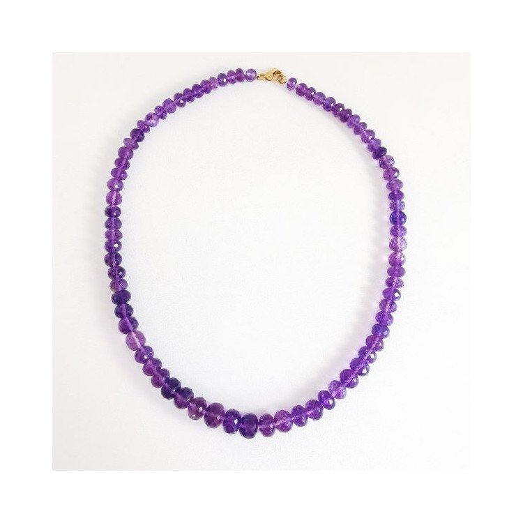 Collier de Perles Améthyste Facettées