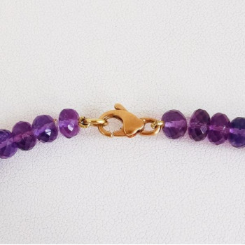 Collier de Perles Améthyste Facettées