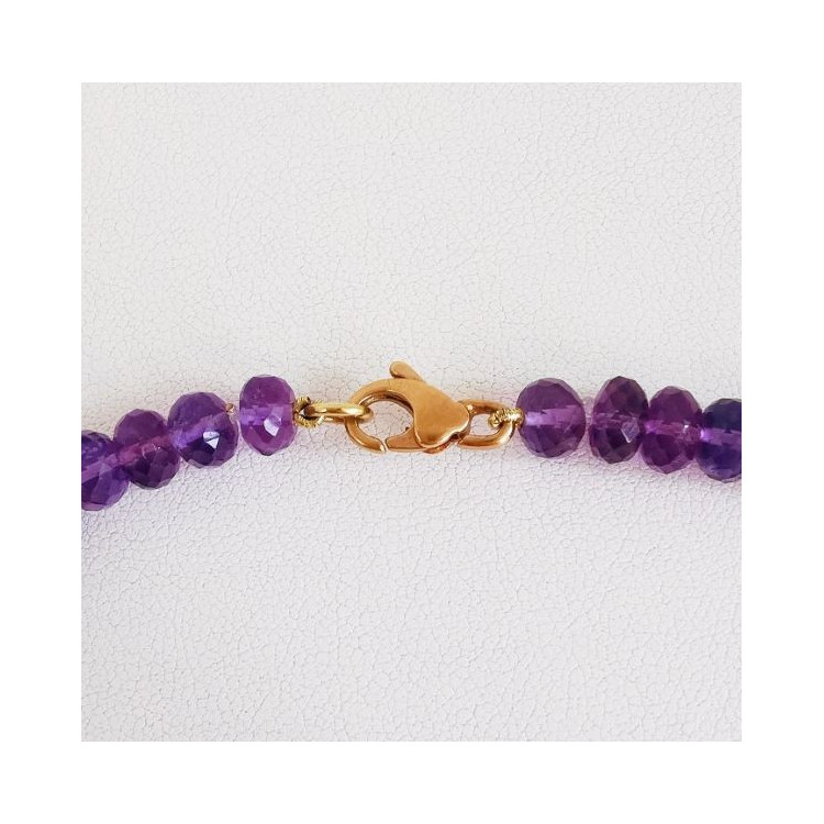 Collier de Perles Améthyste Facettées