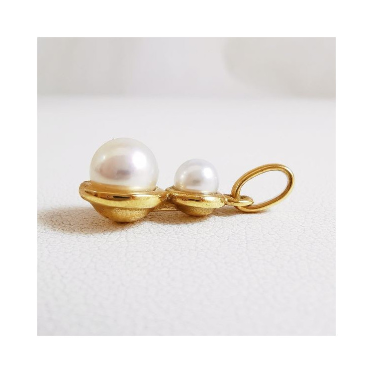 Pendentif Perles Akoya du Japon Or Jaune 750 - 18 carats