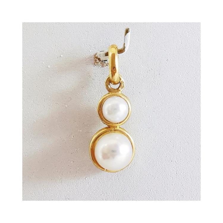 Pendentif Perles Akoya du Japon Or Jaune 750 - 18 carats