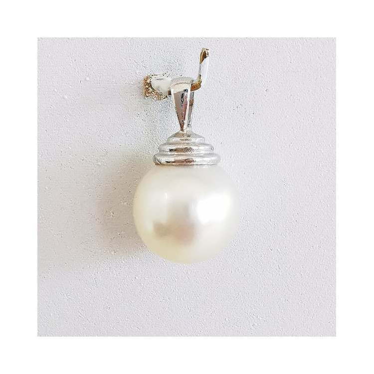 Pendentif Perle d'Australie Or Blanc 750 - 18 carats