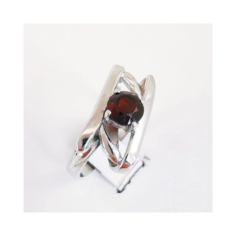 Bague En Argent 925 Avec Grenat Et Marcassite - Taille 51 - Style Cocktail - Occasion