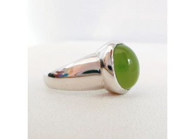 Bague En Jade Vert Naturel - Style Chinois, Bijou Porte-bonheur, Véritable Pierre