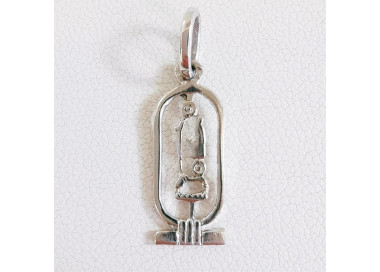 Pendentif Cartouche égyptien En Argent 800/1000 - Hiéroglyphes, Hauteur 5 Cm - Occasion