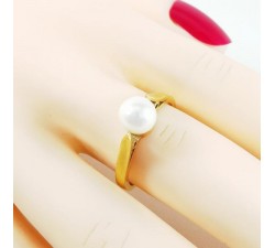Bague Perle 6 mm Or Jaune 750 - 18 carats
