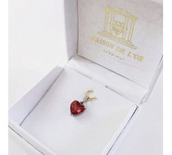 Pendentif Grenat Rhodolite Coeur Or Blanc 750 - 18 carats