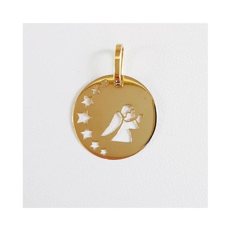 Pendentif Médaille Ange Or Jaune 750 - 18 carats