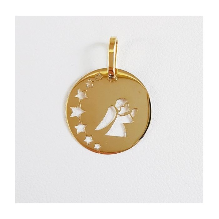 Pendentif Médaille Ange Or Jaune 750 (18 carats)