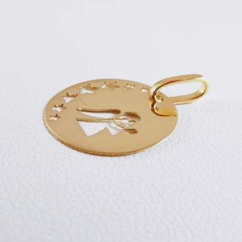 Pendentif Médaille Ange Or Jaune 750 - 18 carats