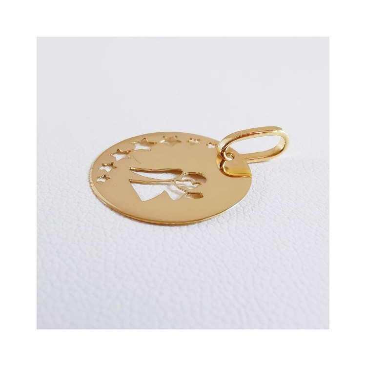 Pendentif Médaille Ange Or Jaune 750 - 18 carats