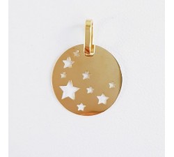 Médaille Etoiles Or Jaune 750 - 18 carats