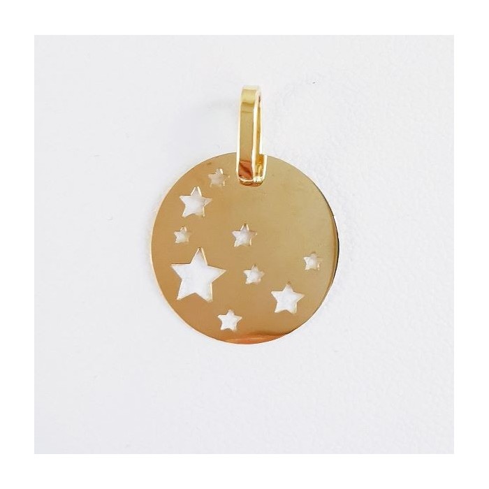 Médaille Etoiles Or Jaune 750 - 18 carats