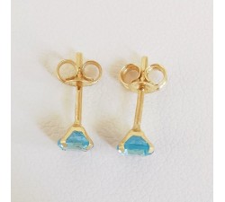 Boucles d'Oreilles Puces Topaze Or Jaune 750 - 18 carats