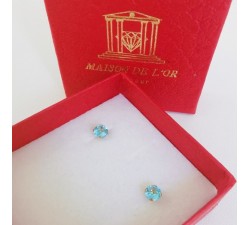 Boucles d'Oreilles Puces Topaze Or Jaune 750 - 18 carats