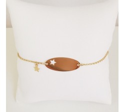 Gourmette Bébé / Enfant Etoile Maille Forçat Rond Or Jaune 750 - 18 carats