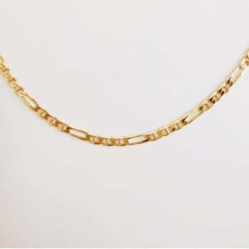 Collier Tricoté Marine En Or Jaune 18 Carats - Unisexe Longueur 50 Cm