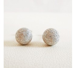 Boucles d'Oreilles Boules Or blanc 750 - 18 carats